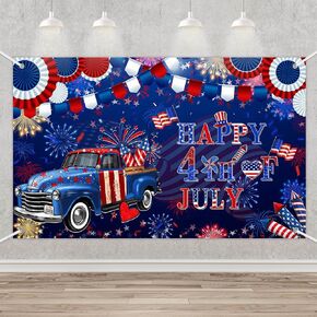 MEHOFOND 4th of July Banner, 4th of July Wall Banner for 4th of July Decorations, Independence Day Wall Decorations, Fourth of July Party Decorations, Patriotic Decorations 5.9x3.6ft