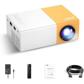Projector, PVO WiFi Projector 1080P Portable Movie Projector, Phone Screen Can be Mirrored to the Projector Wirelessly or by Data Cable, Compatible with Smartphone/ Tablet/ Laptop/TV Stick/USB Drive