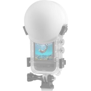 PULUZ Silicone Lens Cover for Insta360 X3 Invisible Dive Housing Case, Protective Lens Cap Flexible Lens Guard Protector Cover for Insta360 X4 Action Camera Diving Case Accessories White