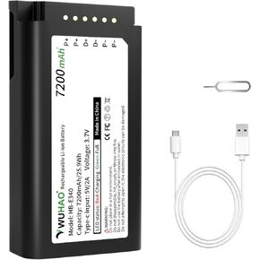 WUHAO for eufy E340 Battery Replacement E340 Battery [Upgraded 7200mAh] for eufy Video Doorbell E340 with Type-C Cable and Doorbell Key Tool
