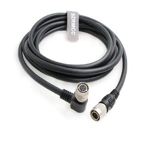 Hirose 12 Pin Male to Right Angle 12pin Female Shielded Replacement Cable for Sony CCXC-12P CCD XC DXC Series Intercon VCP Hitachi Industrial Camera (2m)