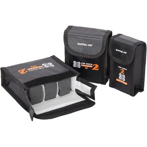 Avata 2 Battery Safe Bag, Fireproof Explosionproof Battery Bag Protective Storage Bag for DJI Avata 2 Drone (Large, for 3pcs batteries)