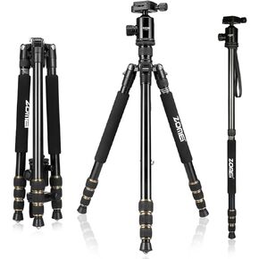 ZoMei Z668 Tripod Monopod with Quick Release Plate Lightweight Professional Compact for Canon Nikon Sony DSLR Camera