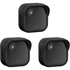 Protective Silicone Skin Cover for All-New Blink Outdoor 4 (4th Gen), Anti-Scratch Silicone Case Provides Full Camera Protection, Camera Accessories for Blink (3 Pack Black)