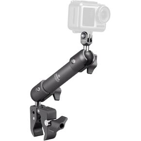 FANAUE Super Clamp Camera Mount Monitor Magic Arm Double Ball Head Adapter with 1/4"-20 Thread for Canon/Nikon/DSLR/Gopro/LED Lights/Insta360, Action Camera Can be Mounts on Bike Motorcycle Handlebar
