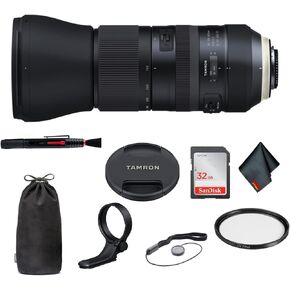 Tamron SP 150-600mm f/5-6.3 Di VC USD G2 for Canon EF International Model - Bundle with 95mm UV Filter + 32 GB Memory Card and More