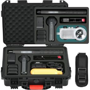 YETEETH Hard Case for Insta360 X4, Waterproof Carrying Travel Case Compatible with Insta360 X4/Insta360 X3/Insta360 ONE X2 Action Camera and Accessories - Black