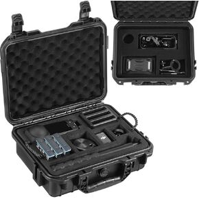 Waterproof Hard Case Compatible with Insta360 X4 Action Camera and Accessories, Weathertight Travel Case with Double Layers Holds Camera, Batteries, Charging Hub, Selfie Stick and Others