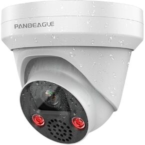 PANOEAGLE 5MP PoE IP Camera, Outdoor Security Surveillance IP Turret Camera with 2.8mm Lens, 122° Diagonal, Two Way Talk, Human/Vehicle Detection, 98ft IR Night Vision, IP67 Waterproof MicroSD (512GB)