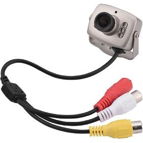 Mini 6LED Wired CCTV Security Camera Night View, High Sensitivity, Brighter Image, 3.6mm Mini Camera, Removable Mount, Audio Video Output, Color Display, for (NTSC format