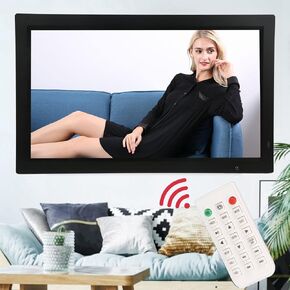22in Digital Picture Frame, Multifunction Smart Photo Frame with Remote Control, Human Body Sensing Music Photo Frame, Adjustable Brightness, Support Clock Calendar Alarm Clock