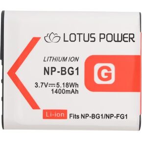 NP-BG1 NP-FG1 Battery Replacement, NPFG1 NPBG1 Battery 1400mAh 3.7V Suitable for Cameras DSC-HX9V DSC-N2 DSC-W200 DSC-T20 DSC-WX1