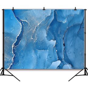 5x3Ft Abstract Marble Backdrop, Blue Soft Modern Minimalist Art Marble Aesthetic Photo Background Birthday Office Decoration Portrait Photography Props