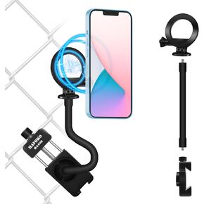 C08 Fence Mount+Magnetic Phone Adapter for iPhone Fence Mount for GoPro/Mevo Start Fence Clamp for DJI Action/Insta 360 Game Changing Kit for Baseball Softball Tennis Football Training Recording