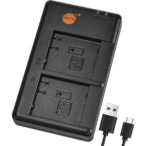 DSTE Rapid Dual Battery Charger Compatible with Panasonic DMW-BLE9 DMW-BLG10 DMW-BLH7E Battery and Lumix DC-G100 DC-ZS80 DC-GX9 DC-ZS200 DMC-GX80 DMC-GX85 DMC-ZS60 DMC-ZS100 DMC-GF6 DMC-LX100K Cameras