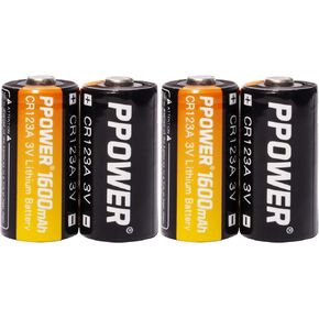 CR123A Lithium 3V Photo Disposal Batteries with Battery Storage Box, 12-20 Pack 1600mAh CR123A Batteries for Arlo Cameras, Polaroid, Microphones, Flashlight, Non-Rechargeable (4pcs)