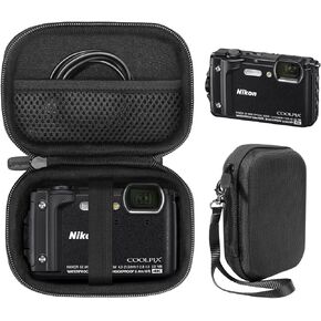 CaseSack Case for Nikon COOLPIX W300, AW130 Waterproof Camera, mesh pocket for SD cards, charge cord