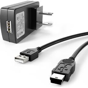 Mini USB Cable 5 Pin USB Charger AC DC Cord Wall Adapter for Scan Radio,Voice Record, Calculator,Microphone, MP3,Camera,Tablet,Hub,DVR, ps3 Controller