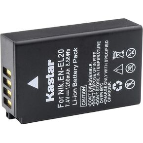 Kastar 1-Pack EN-EL20 Battery Replacement for Nikon Blackmagic Pocket Cinema Camera, Coolpix P950, Nikon Coolpix P1000, Nikon Coolpix A, Nikon 1 AW1, Nikon 1 J1, Nikon 1 J2, Nikon 1 J3 Camera