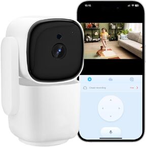 كاميرا أمان داخلية 2K، كاميرا للحيوانات الأليفة بزاوية 360 درجة مع تطبيق الهاتف، كشف الحركة، رؤية ليلية 5/2.4 جيجا هرتز، كاميرا أمان ذكية واي فاي لأمن المنزل/مراقبة الطفل/كاميرا قابلة للإمالة والكلاب in Kuwait