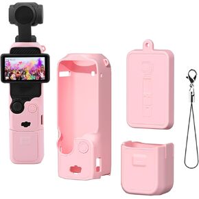 Silicone Protective Case Cover for DJI Osmo Pocket 3 Silicone Sleeve Protective Cover Handheld Gimbal Action Camera Accessories(Pink)