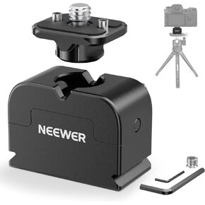 NEEWER Mini Quick Release Plate and Arca Type Base Kit, Drop in Camera Mount with Detachable Pins, 1/4" 3/8" Screw for Field Monitor LED Light Tripod, Compatible with SmallRig NEEWER Cages, UA024
