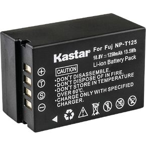 Kastar Battery 1 Pack for Fujifilm NP-T125 NPT125 Rechargeable Battery, Fujifilm BC-T125 Battery Charger, Fujifilm GFX 50S GFX50S GFX 50R GFX50R GFX 100 GFX100 Camera and Fujifilm VG-GFX1 Grip