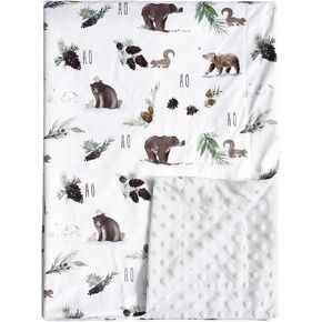 david's kids Minky Baby Blanket for Girls, Soft Lightweight Micro Fleece Blanket with Double Layer, Dotted Backing, Breathable Receiving Blanket for Newborns, 30x40 Inches, Floral Flowers