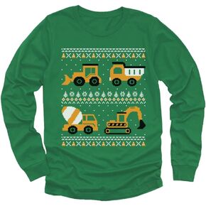 Tstars Reindeer Long Sleeve Shirt Toddler Youth Kids Ugly Christmas Sweater Style
