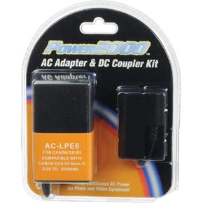 Power2000 AC Adapter & DC Coupler Kit for Canon DR-E6