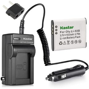 Kastar 1X Battery + Charger for Olympus LI-50B LI-50C & XZ-1 SZ-30MR SZ-10 SZ-11 SZ-20 SP800UZ Stylus Tough-6020 Tough-8010 Tough-6000 Tough-8000 Tough TG-810 1030 SW TG-610 SZ10 Tough 8000 TG810