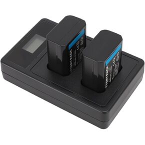 FW50 Camera Battery with Charging Dock, 7.2V 1850mAh with Dual USB LED Display Charging Dock for ZVE10 ILCE 5000 6500 7M2 C3 5T