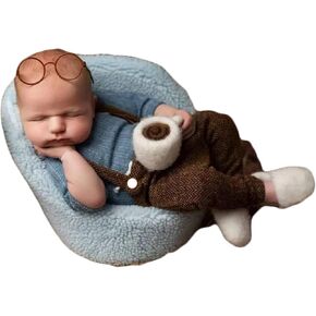 Zeroest الدعائم التصوير الفوتوغرافي لحديثي الولادة الصبي الزي الرضع طفل Photoshot الصورة رومبير نظارات قميص الوليد صورة الدعامة 3 قطع in Kuwait