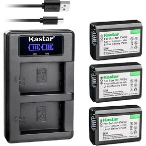 Kastar USB LCD Dual Charger and 1 Pack Battery for Sony NP-FW50, BC-VW1, Cyber-Shot DSC-RX10 IV, DSC-RX10M4, ILCE-3000 Alpha a3000, ILCE-5000 Alpha a5000, ILCE-5100 Alpha a5100, ILCE-6000 Alpha a6000 in Saudi Arabia