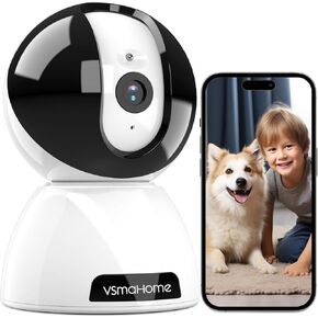 Security Camera Indoor, Pet Camera Indoor, 2K 360° Pan/Tilt Indoor Cameras for Home, 2.4Ghz WiFi Camera, Baby Monitor with IR Night Vision,Sound/Motion Detection,2-Way Audio,Works with Alexa