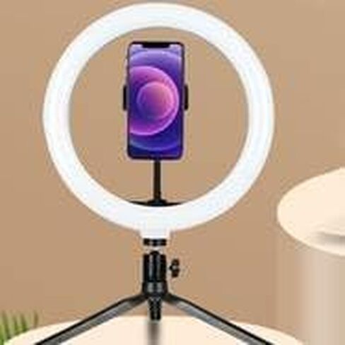 مجموعة إضاءة احترافية مقاس 10 بوصات مع دوران 360 درجة ومفتاح متعدد الوظائف - مثالية للتصوير الفوتوغرافي والفيديو! in Kuwait