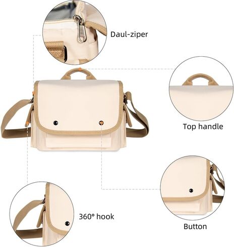 حقيبة كاميرا لكاميرات DSLR، حقيبة ظهر قماشية صغيرة، سعة كبيرة، أسود (كاكي، صغير) in Kuwait