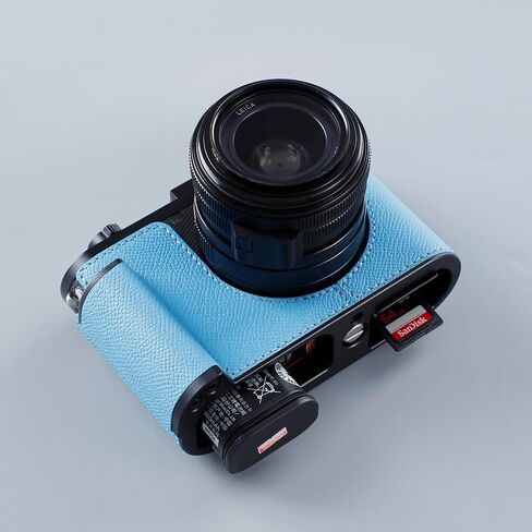 Camera Half Case for Leica Q2, Vintage Metal Genuine Leather Camera Protective Cases Stylish Portable Shockproof (Black) in Saudi Arabia