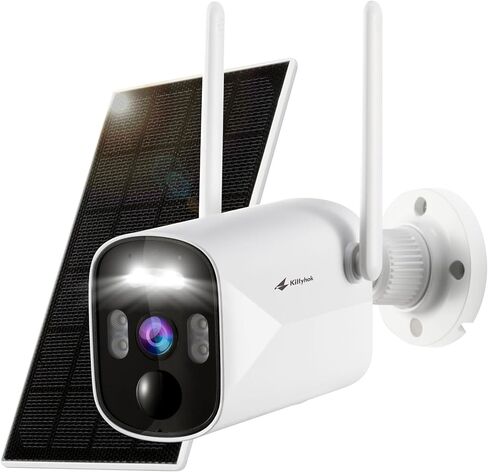 كيتيهوك كاميرا مراقبة خارجية تعمل بالطاقة الشمسية لاسلكية | كاميرا أمان لاسلكية بدقة 4 ميجابكسل FHD، تعمل بالطاقة الشمسية، كشف الذكاء الاصطناعي، رؤية ليلية ملونة، صوت ثنائي الاتجاه ومقاومة للطقس لأمن المنزل in Kuwait