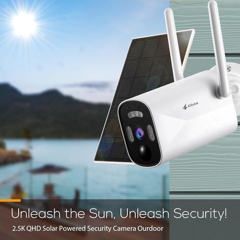 كيتيهوك كاميرا مراقبة خارجية تعمل بالطاقة الشمسية لاسلكية | كاميرا أمان لاسلكية بدقة 4 ميجابكسل FHD، تعمل بالطاقة الشمسية، كشف الذكاء الاصطناعي، رؤية ليلية ملونة، صوت ثنائي الاتجاه ومقاومة للطقس لأمن المنزل in Kuwait