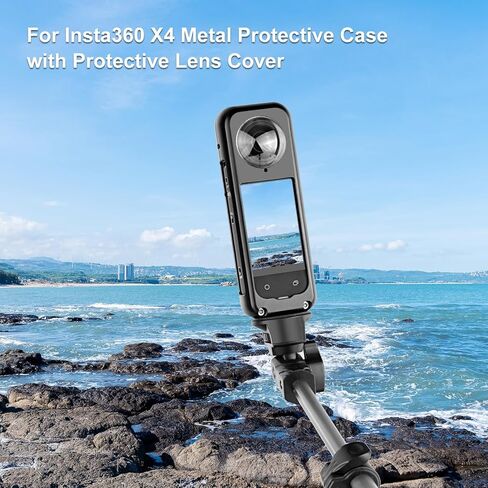 PULUZ Metal Protective Case for Insta360 X4, Metal Cage Rig Housing Frame with Lens Protector for Insta 360 X4 Aluminum Camera Frame Cage for Insta360 X4 Accessories in Kuwait