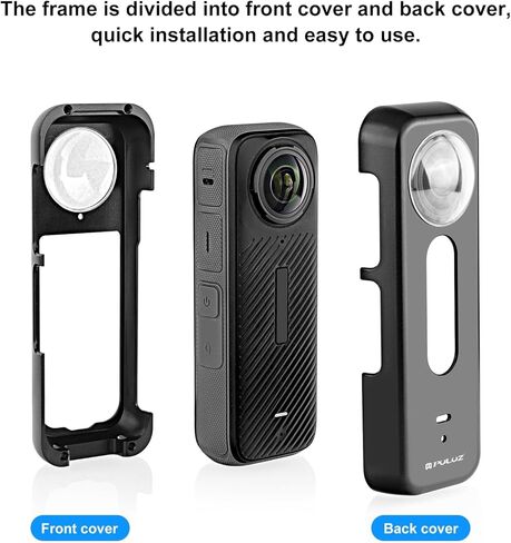 PULUZ Metal Protective Case for Insta360 X4, Metal Cage Rig Housing Frame with Lens Protector for Insta 360 X4 Aluminum Camera Frame Cage for Insta360 X4 Accessories in Kuwait