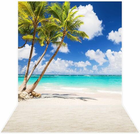 Allenjoy Tropical Seaside Beach Backdrop Summer Hawaii Island Palm Trees Photography Background for Boys Girls Portrait Holiday Travel Happy Birthday Party Dceor Banner 5x7ft Photo Booth Props in Saudi Arabia