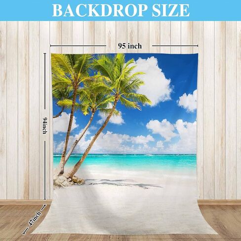 Allenjoy Tropical Seaside Beach Backdrop Summer Hawaii Island Palm Trees Photography Background for Boys Girls Portrait Holiday Travel Happy Birthday Party Dceor Banner 5x7ft Photo Booth Props in Saudi Arabia