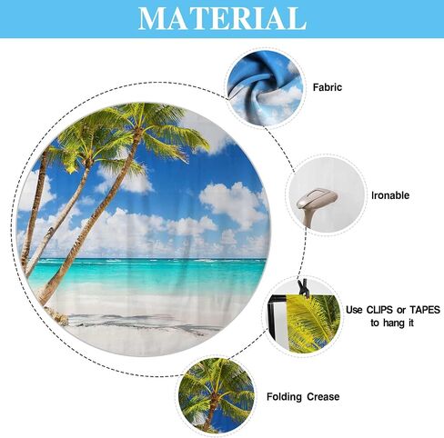 Allenjoy Tropical Seaside Beach Backdrop Summer Hawaii Island Palm Trees Photography Background for Boys Girls Portrait Holiday Travel Happy Birthday Party Dceor Banner 5x7ft Photo Booth Props in Saudi Arabia