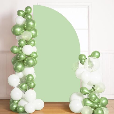 White Half Moon Arch Backdrop Stand Cover 6 FT Wedding Backdrop Arch Cover Spandex Fitting Balloon Chiara Backdrop Cover for Birthday Party Baby Shower Backdrop Decor (White, 3x6FT) in Saudi Arabia