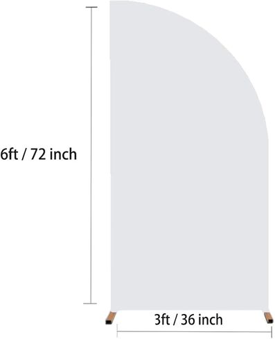 White Half Moon Arch Backdrop Stand Cover 6 FT Wedding Backdrop Arch Cover Spandex Fitting Balloon Chiara Backdrop Cover for Birthday Party Baby Shower Backdrop Decor (White, 3x6FT) in Saudi Arabia