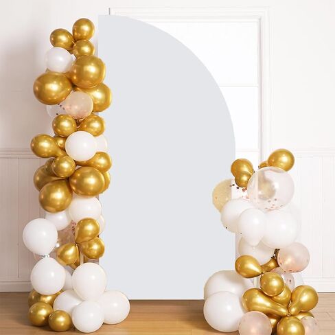 White Half Moon Arch Backdrop Stand Cover 6 FT Wedding Backdrop Arch Cover Spandex Fitting Balloon Chiara Backdrop Cover for Birthday Party Baby Shower Backdrop Decor (White, 3x6FT) in Saudi Arabia