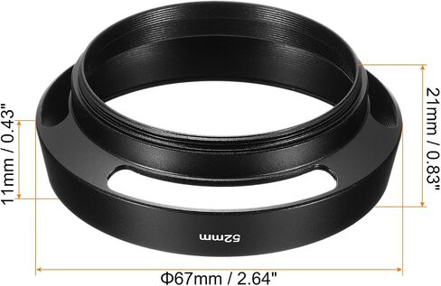 PATIKIL 52mm Lens Hood, Standard Vented Matte Surface Anti-Reflective Inside Hollow Lens Hood for Universal Camera Lens, Black in Saudi Arabia