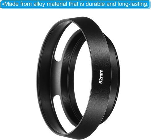 PATIKIL 52mm Lens Hood, Standard Vented Matte Surface Anti-Reflective Inside Hollow Lens Hood for Universal Camera Lens, Black in Saudi Arabia